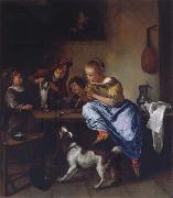 Jan Steen Children teaching a cat to dance china oil painting artist